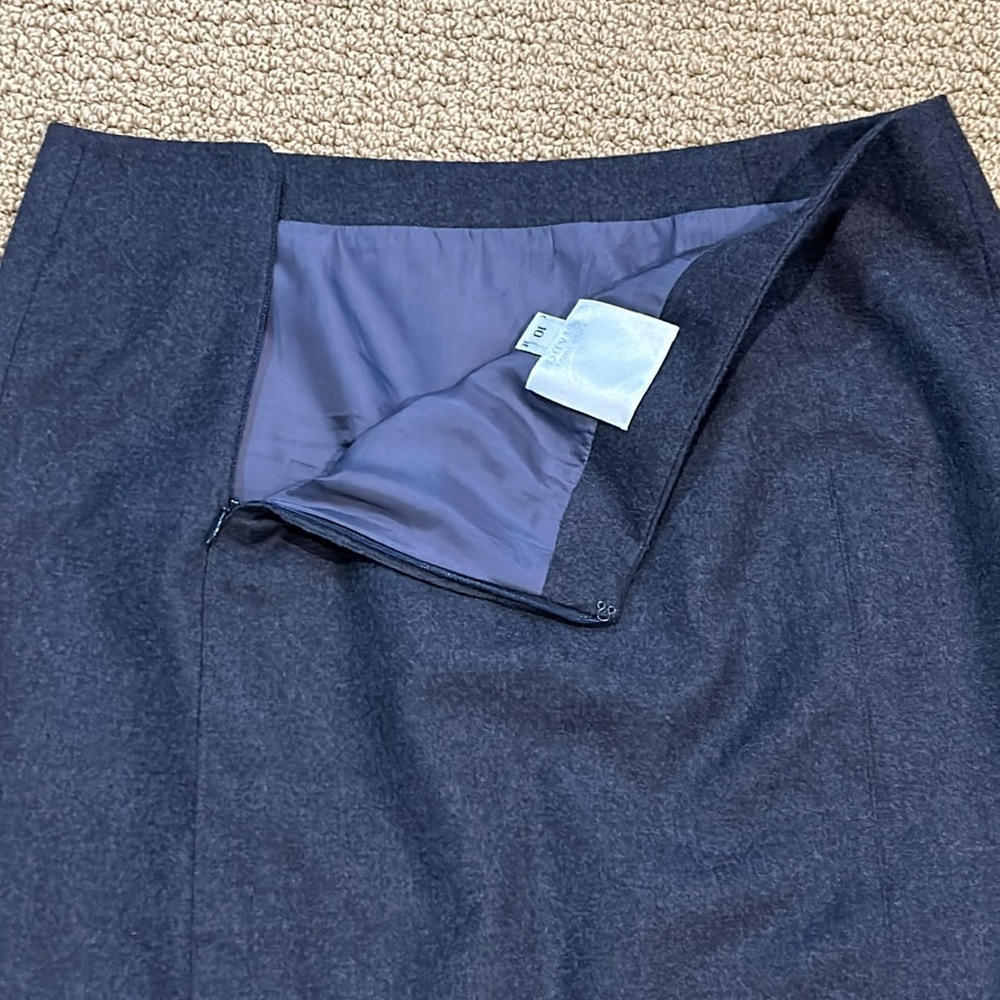 Chado Ralph Rucci Gray Cashmere Pencil Skirt size 10 Office Neutral - Picture 10 of 16